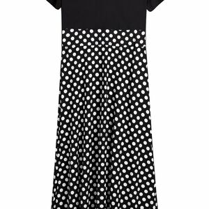 Ladies Black and White Polka Dot Dress